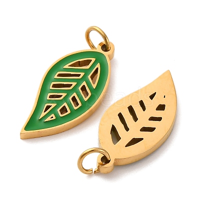 304 Stainless Steel Enamel Pendants STAS-U061-22G-1