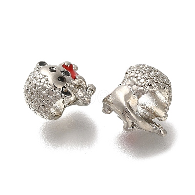 Rack Plating Alloy Enamel European Beads PALLOY-P307-13P-1