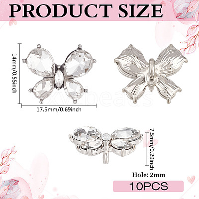 10Pcs 1-Hole Alloy Shank Buttons BUTT-MA0001-10A-1