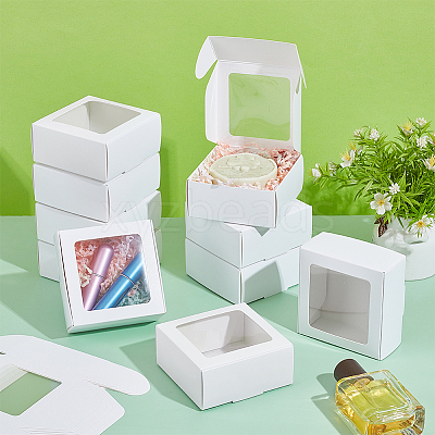Foldable Creative Kraft Paper Mailer Boxes with Visible Window CON-WH0113-08B-03-1