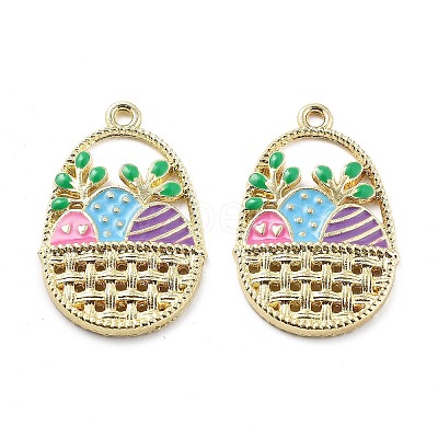 Easter Alloy Enamel Pendants X-ENAM-E360-01G-02-1