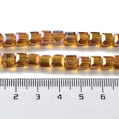 Electroplate Glass Beads Strands EGLA-R030-6x6mm-17-1