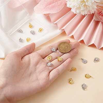 16Pcs 4 Styles Brass Charms KK-BC0010-05-1