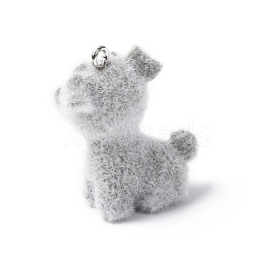 Animal Flocking Opaque Resin Pendants RESI-A050-06A-1