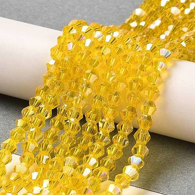 Transparent Electroplate Glass Beads Strands EGLA-A039-T6mm-B22-1