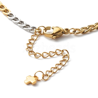 Two Tone 304 Stainless Steel Curb Chain Necklaces NJEW-JN03541-1