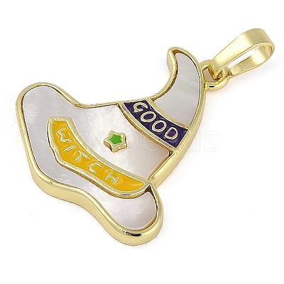 Halloween Rack Plating Brass Enamel Pendants KK-U032-10C-G-1