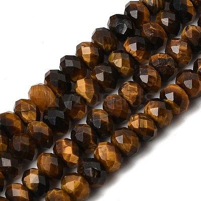 Natural Tiger Eye Beads Strands G-N0179-03-6x4mm-1