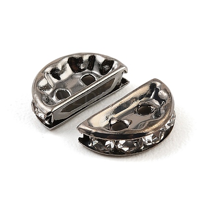 Brass Crystal Rhinestone Spacer Bars RB-T019-02A-B-1