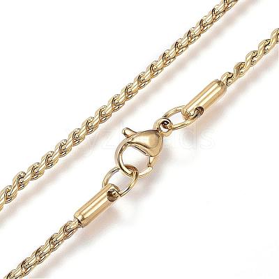 304 Stainless Steel Twisted Chain Necklaces NJEW-D285-22-1