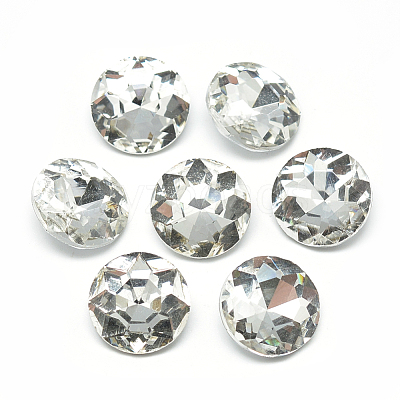 Pointed Back Glass Rhinestone Cabochons RGLA-T029-18mm-01-1