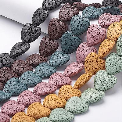 Dyed Natural Lava Rock Bead Strands G917-1