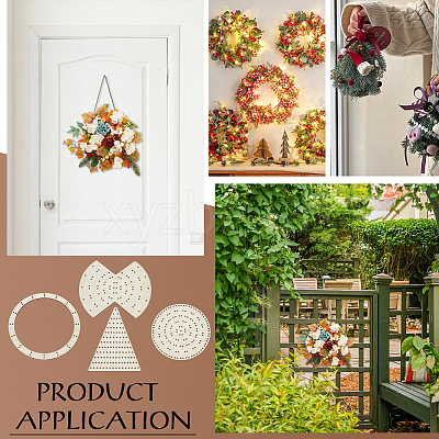 4Pcs 4 Style Wood Wreath Boards DIY-WH0504-132-1
