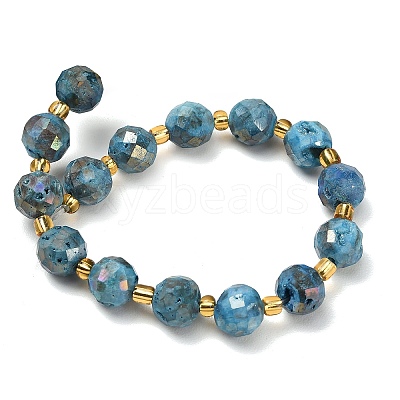 Electroplated Natural Druzy Geode Crystal Beads Strands G-F833-P01-10mm-05-1