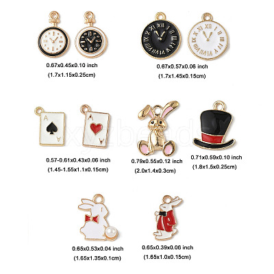 20Pcs 10 Styles Alloy Enamel Pendants ENAM-FP0002-89-1