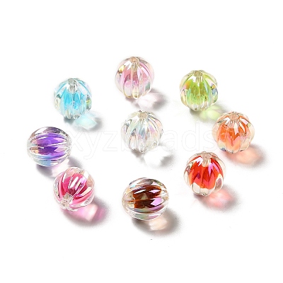 Two Tone UV Plating Rainbow Iridescent Acrylic Beads TACR-D010-05-1