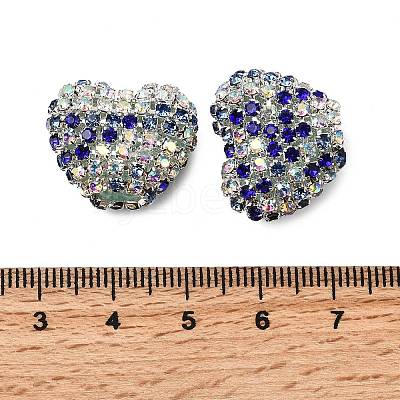 Sparkling Acrylic Heart Beads with Rhinestone Embellishment OACR-NH0001-02A-04-1