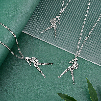 201 Stainless Steel Big Filigree Pendants STAS-UN0018-75P-1