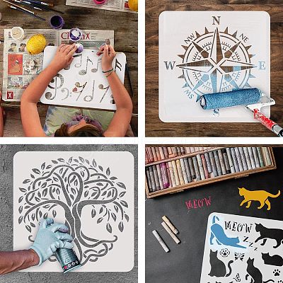 Large Plastic Reusable Drawing Painting Stencils Templates DIY-WH0202-443-1