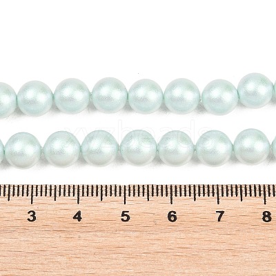 Frosted Glass Pearl Beads Strands GLAA-A044-08A-05-1
