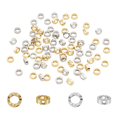 80Pcs 2 Colors Brass Bead Frames KK-PH0002-60-1