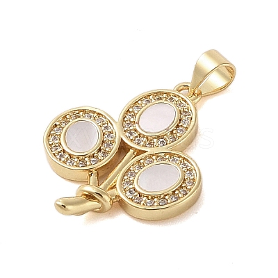 Brass Micro Pave Clear Cubic Zirconia Pendants KK-I712-31G-1