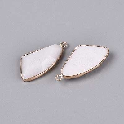 Natural White Jade Faceted Pendants G-Q606-51G-1