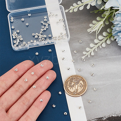 100Pcs 925 Sterling Silver Crimp Beads Covers FIND-PH0017-84-1