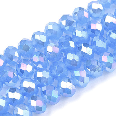 Electroplate Glass Beads Strands EGLA-A034-J4mm-B08-1