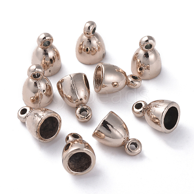 Lead Free & Nickel Free Light Gold Plated Alloy Cord Ends PALLOY-J169-94G-FF-1