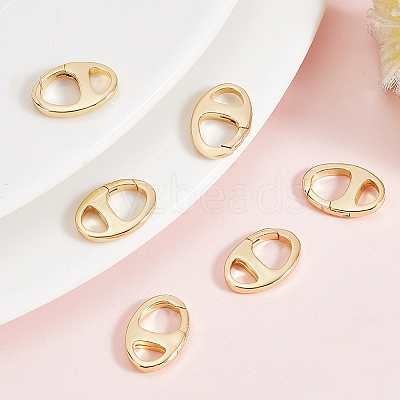 6Pcs Brass Spring Gate Rings KK-BC0009-99-1