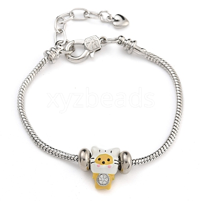Brass European Bracelets BJEW-K261-15P-02-1