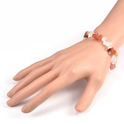 Chips Gemstone Beaded Stretch Bracelets BJEW-JB01825-03-1