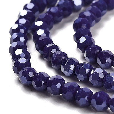Electroplate Opaque Glass Beads Strands EGLA-A035-P4mm-A09-1