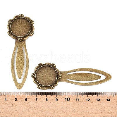 Iron Bookmark Cabochon Setting X-PALLOY-S033-09AB-NR-1