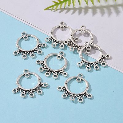 Antique Silver Tibetan Style Ring Chandelier Component Links for Dangle Earring Making X-EA9736Y-NF-1