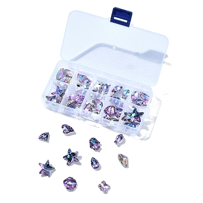 49Pcs 10 Style Electroplate Glass Charms GLAA-YW0003-48-1