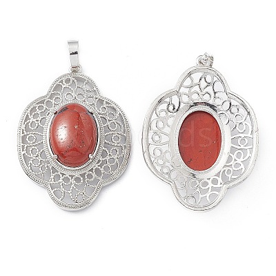 Natural Red Jasper Pendants G-P492-01P-11-1