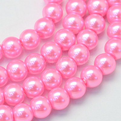 Baking Paint Pearlized Glass Pearl Round Bead Strands HY-Q003-6mm-68-1