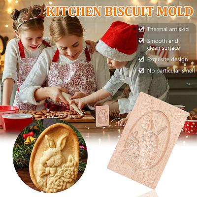 Beech Wood Cookie Molds AJEW-WH0083-59B-1