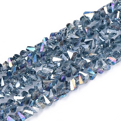 Electroplate Transparent Glass Beads Strands GLAA-N021-4mm-29-1