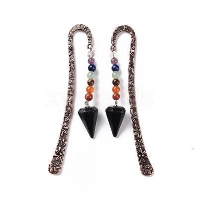 Natural Obsidian Bookmark AJEW-C025-01H-1