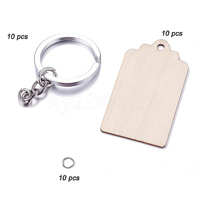Wood Keychain Making Kits DIY-FP0001-38-1
