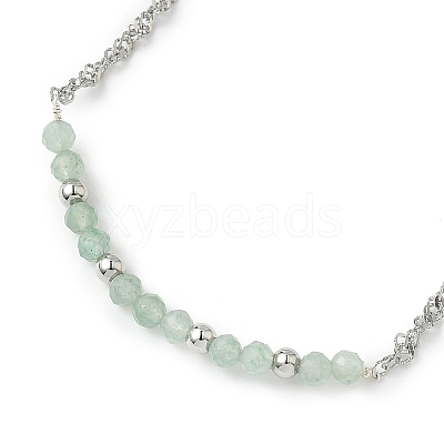 Natural Green Aventurine Beads Link Bracelets BJEW-JB11835-02-1
