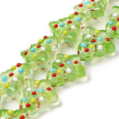 Handmade Bumpy Glass Beads Strands LAMP-F032-08K-1