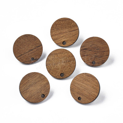 Walnut Wood Stud Earring Findings X-MAK-N032-043-1