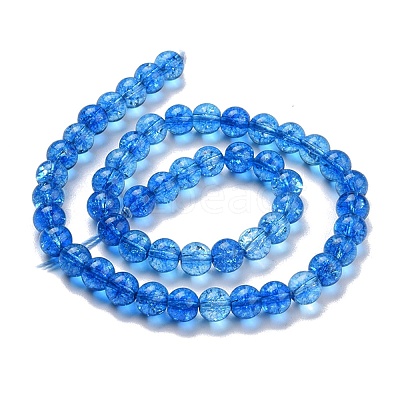 Crackle Glass Round Bead Strands CCG-C001-01B-03-1