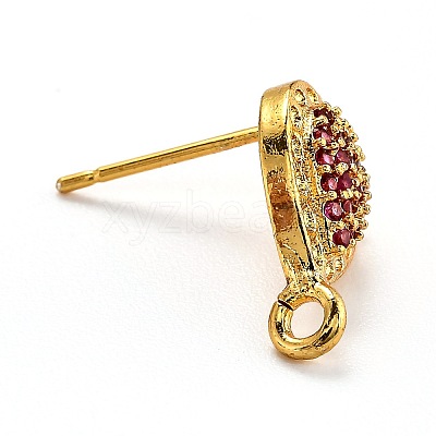 Brass Stud Earring Findings KK-G398-07A-G-1