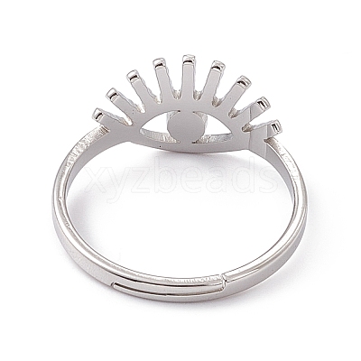 Non-Tarnish 201 Stainless Steel Evil Eye Adjustable Ring for Women RJEW-K238-13P-1