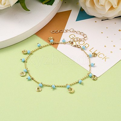 Brass Vortex Charm Bracelets BJEW-JB05696-1